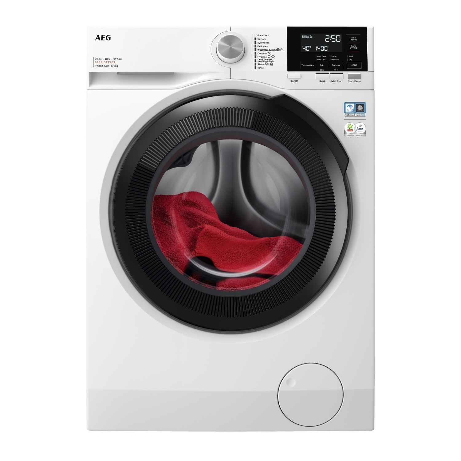 AEG 7000 Series ProSteam  8kg Wash 5kg Dry 1400rpm Washer Dryer - Whit