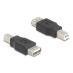 DeLOCK 67199 tussenstuk voor kabels USB Type-B USB Type-A Zwart
