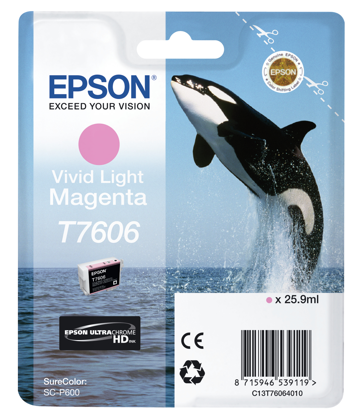 Image of Epson C13T76064010/T7606 Ink cartridge light magenta, 2.8K pages...