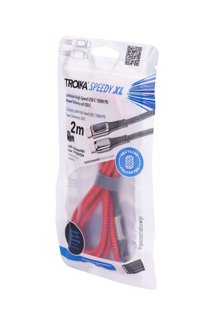 TROIKA CBL20/RD USB cable 2 m USB C USB C/Lightning Red