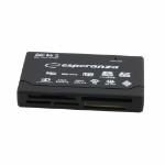 Esperanza EA119 geheugenkaartlezer USB 2.0 Zwart