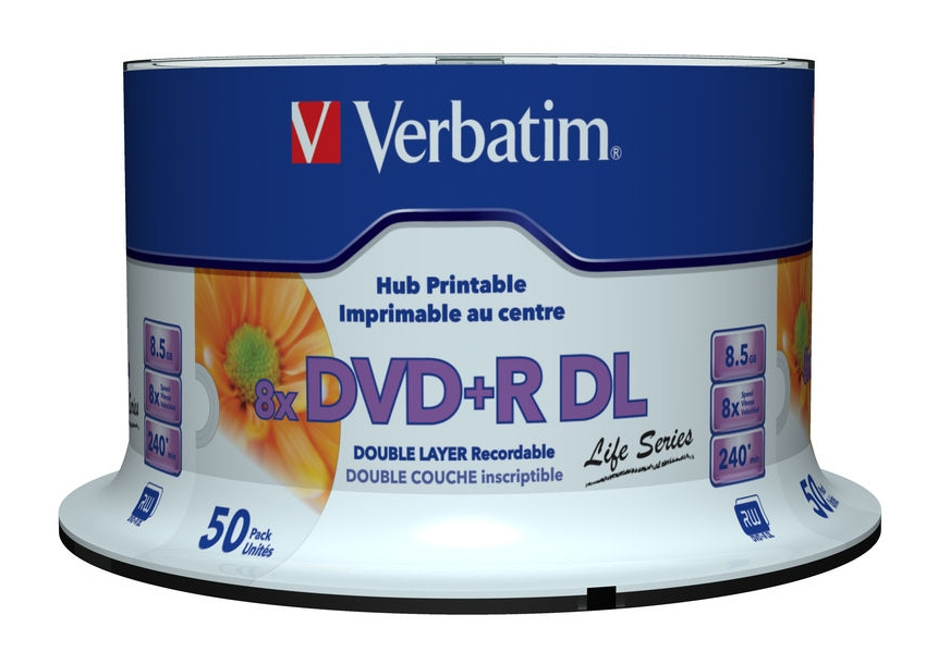 Image of Verbatim 97693 blank DVD 8.5 GB DVD+R DL 50 pc(s)