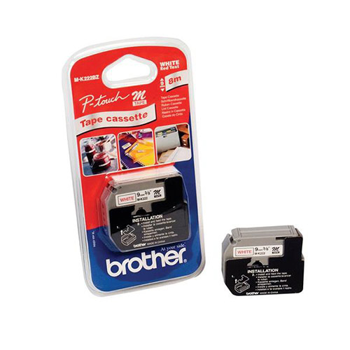 Photos - Office Paper Brother MK-222BZ DirectLabel red on white 9mm x 8m for  P-Touch MK2 