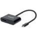 Manhattan USB-C to USB-C (with Power Delivery) and HDMI Cable, 4K, 19.5cm, Male to Females, 4K@60Hz, Power Delivery up to 60W, 20V / 3A, Thunderbolt 3 compatible, Black, Box