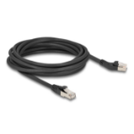 DeLOCK RJ45 Network Cable Cat.6A S/FTP plug 45° left angled to plug straight 5 m black