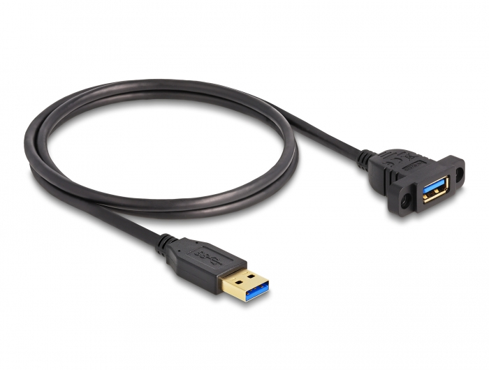 EU Product - SuperSpeed USB 5 Gbps Kabel St zu Bu 1m zum Einbau sw thumbnail