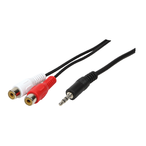 Photos - Cable (video, audio, USB) LogiLink 1x3.5mm - 2xRCA, 0.2m audio cable 3.5mm Black CA1047 