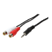 LogiLink 1x3.5mm - 2xRCA, 0.2m audio cable 3.5mm Black