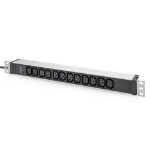 Digitus Socket strip with aluminum profile, 12-way, 2 m supply cable with earthing contact plug