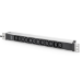 Digitus Socket strip with aluminum profile, 12-way, 2 m supply cable with earthing contact plug