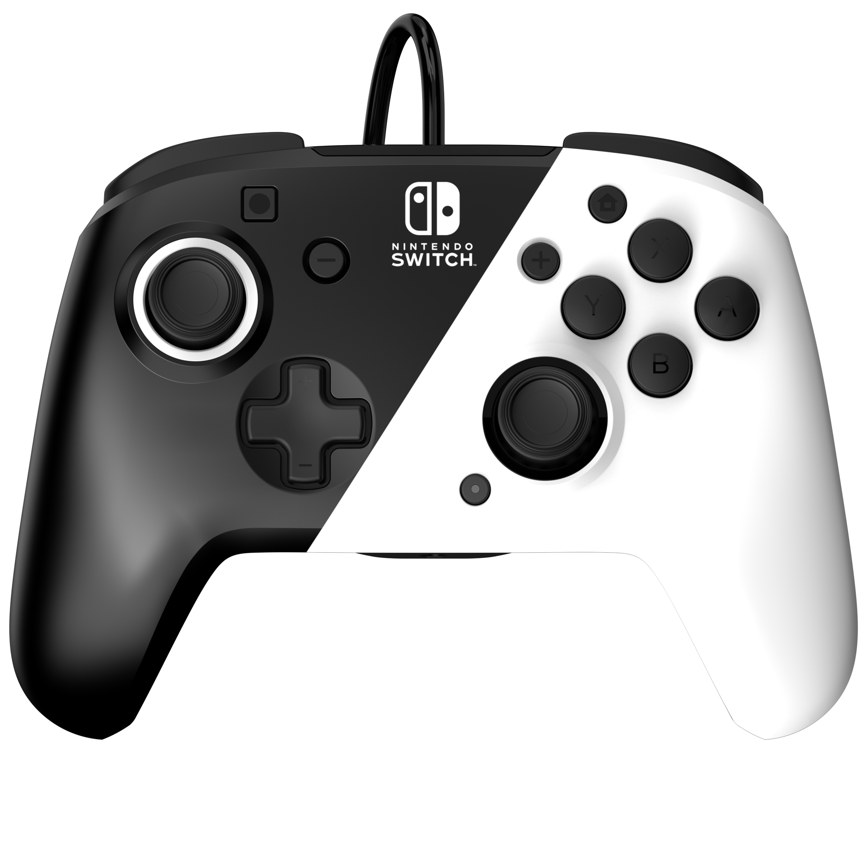 Image of PDP Faceoff Deluxe+ Audio Wired Controller: Black & White