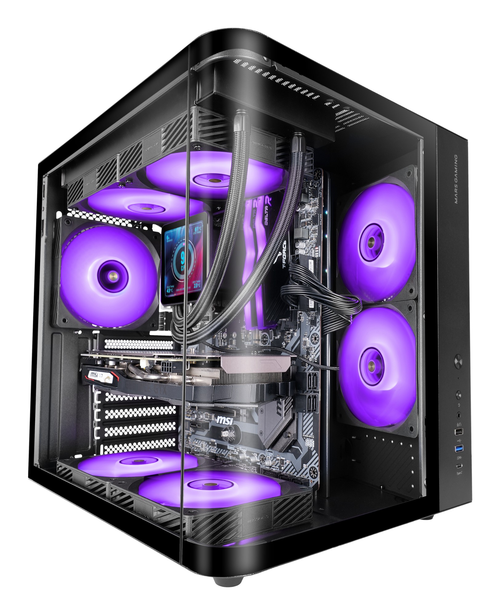 Mars Gaming Black Mc-Curv Midi Tower