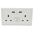 ENER-J SHA5215 socket-outlet 2 x Type G + 2 x USB A White