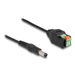 DeLOCK DC Cable 2.1 x 5.5 mm male to 2 pin Terminal Block Adapter with push button 15 cm