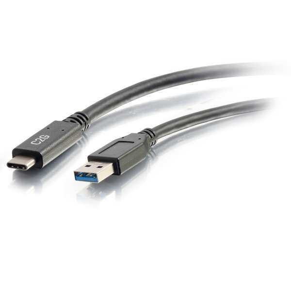 Image of C2G 0.9M USB-C® to USB-A SuperSpeed USB 5Gbps Cable M/M - Black