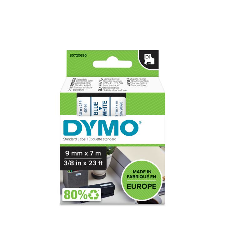 Dymo 40914 D1 LabelManager Tape 9mm x 7m Blue on White S0720690