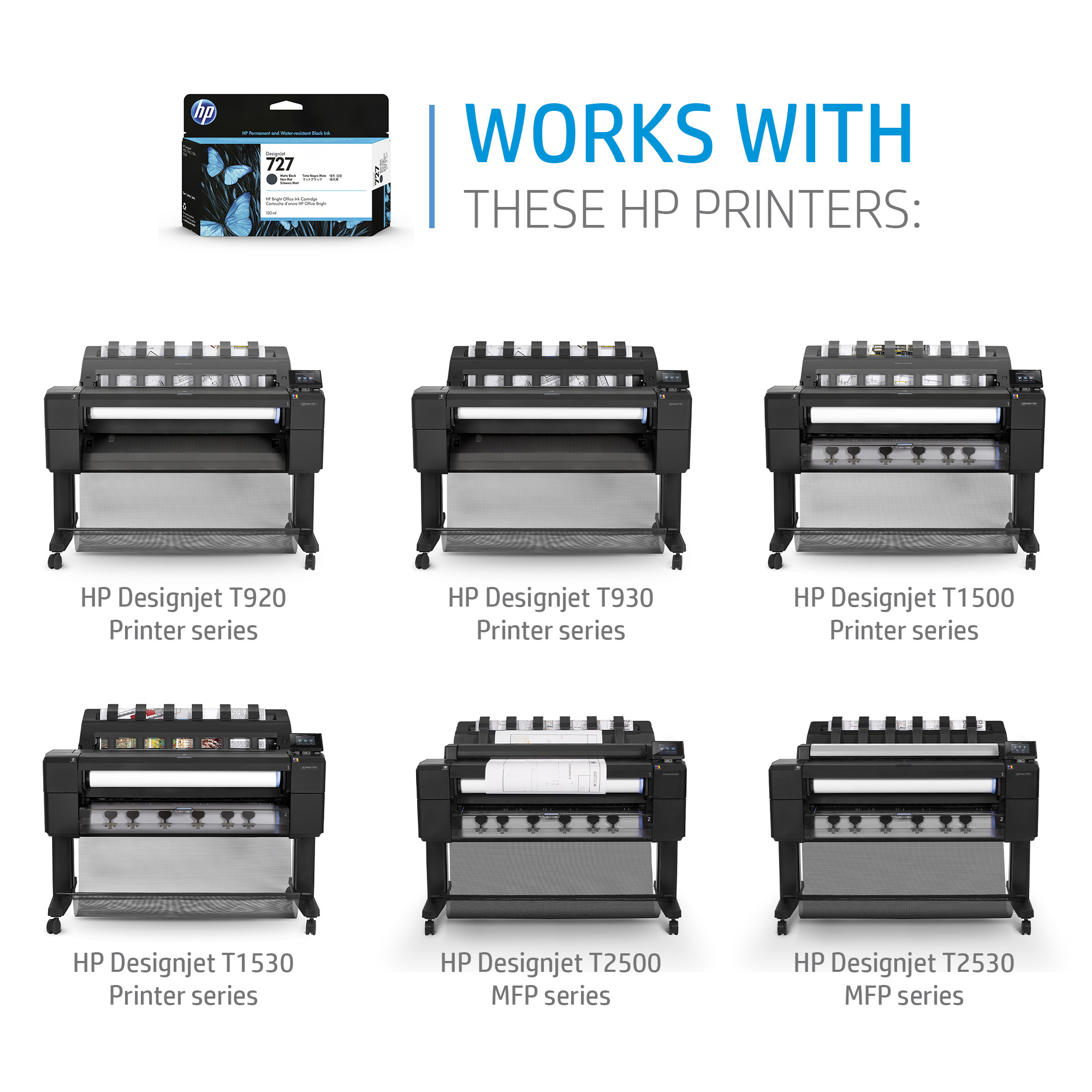 HP F9J78A/727 Ink cartridge yellow 300ml for HP DesignJet T 920/930