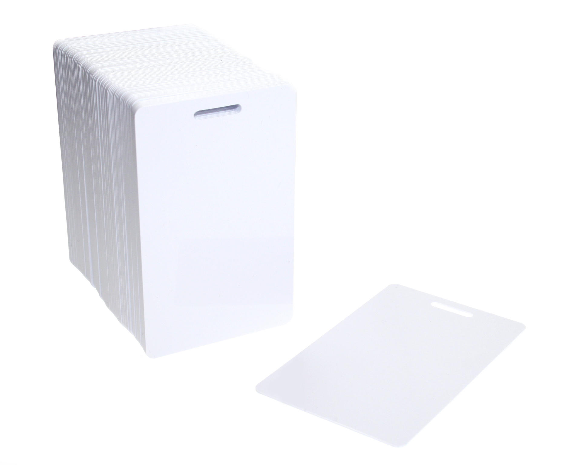 PVC1-PS DIGITAL ID Premium White 760 Micron Cards Slot Punched Portrait (3 x 16mm portrait slot central on short side) (Pack of 100)