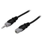 Deltaco MM-161 audio cable 3 m 3.5mm Black, Grey