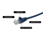 connektgear 0.3m RJ45 CAT6 UTP Stranded Flush Moulded LS0H Network Cable - 24AWG - Blue