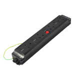 Videk Under Desk Power 4 x Ind Fused UK Sockets Orientated W/N/N/E with Master Switch