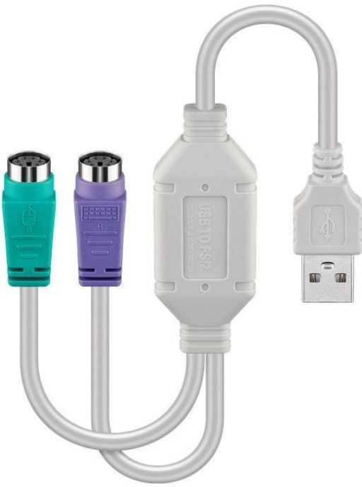 Image of Microconnect USBA2XPS2 PS/2 cable 0.3 m 2x 6-p Mini-DIN USB A White