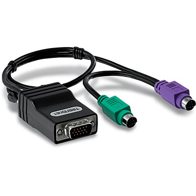 Trendnet TK-CAT5P PS/2 cable 0.4 m VGA M, RJ-45 F Black
