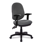 NAUTILUS Designs Java 200 Medium Back Twin Lever Fabric Operator Office Chair With Height Adjustable Arms Grey - BCF/P505/GY/ADT DD