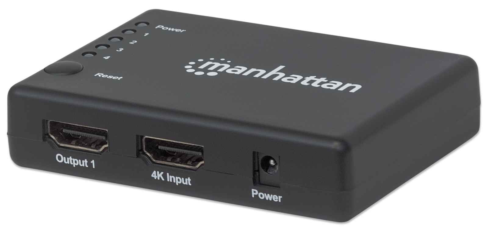 Image of Manhattan HDMI Splitter 4-Port (Compact), 4K@30Hz, Displays output...