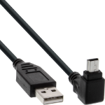 InLine USB Type A male / Mini 5pin male up angled 90°, black, 0.5m