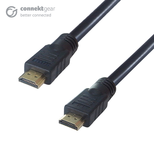 CONNEkT Gear 15m HDMI V2.0 4K UHD Active Connector Cable - Male to Male Gold Connectors + Ferrite Cores
