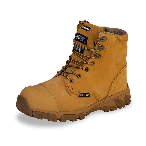 Beeswift Click Waterproof Internal Metatarsal Side Zip Lace up Safety Boots 1Pr Tan 13 CF68NB13
