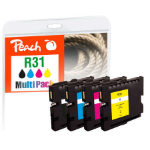 Peach PI400-83 inktcartridge 4 stuk(s) Compatibel Zwart, Cyaan, Magenta, Geel