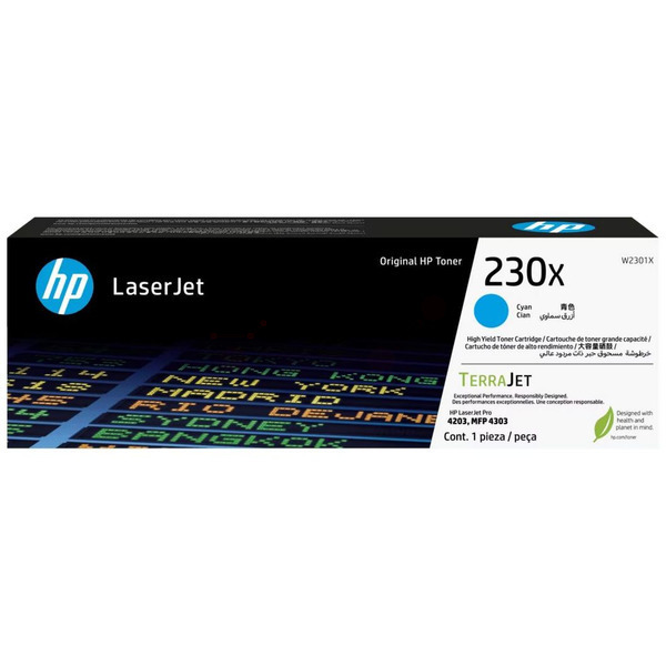 Hp Cyan W2301x/230X Toner Cartridge High-Capacity. 5.5K Pages Iso/Iec