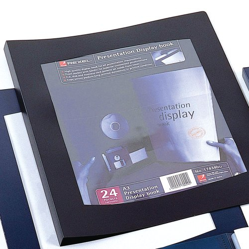 Rexel Clearview A4 Display Book 24-Pocket Black