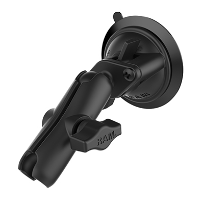 RAM Mounts Twist-Lock Suction Cup Base with Double Socket Arm