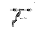 Brateck Fabulous Wall Mounted  Gas Spring Dual Monitor Arm 17'-32',Weight Capacity (per screen)9kg(Black) (LS)