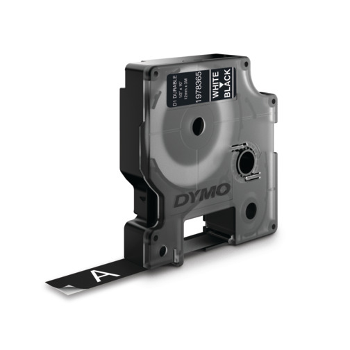 Image of Dymo 1978365 DirectLabel-etikettes white on black Vinyl 12mm x...