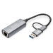 Digitus USB Type-C™ Gigabit Ethernet Adapter 2.5G, USB-C™ + USB A (USB3.1/3.0)