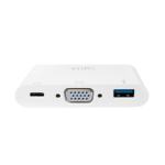 LogiLink 0.14m, 2xUSB-C/VGA+USB-A USB grafische adapter 1920 x 1200 Pixels Wit