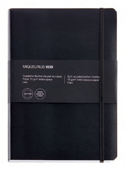 Miquelrius LEATHER1839 writing notebook 100 sheets Black