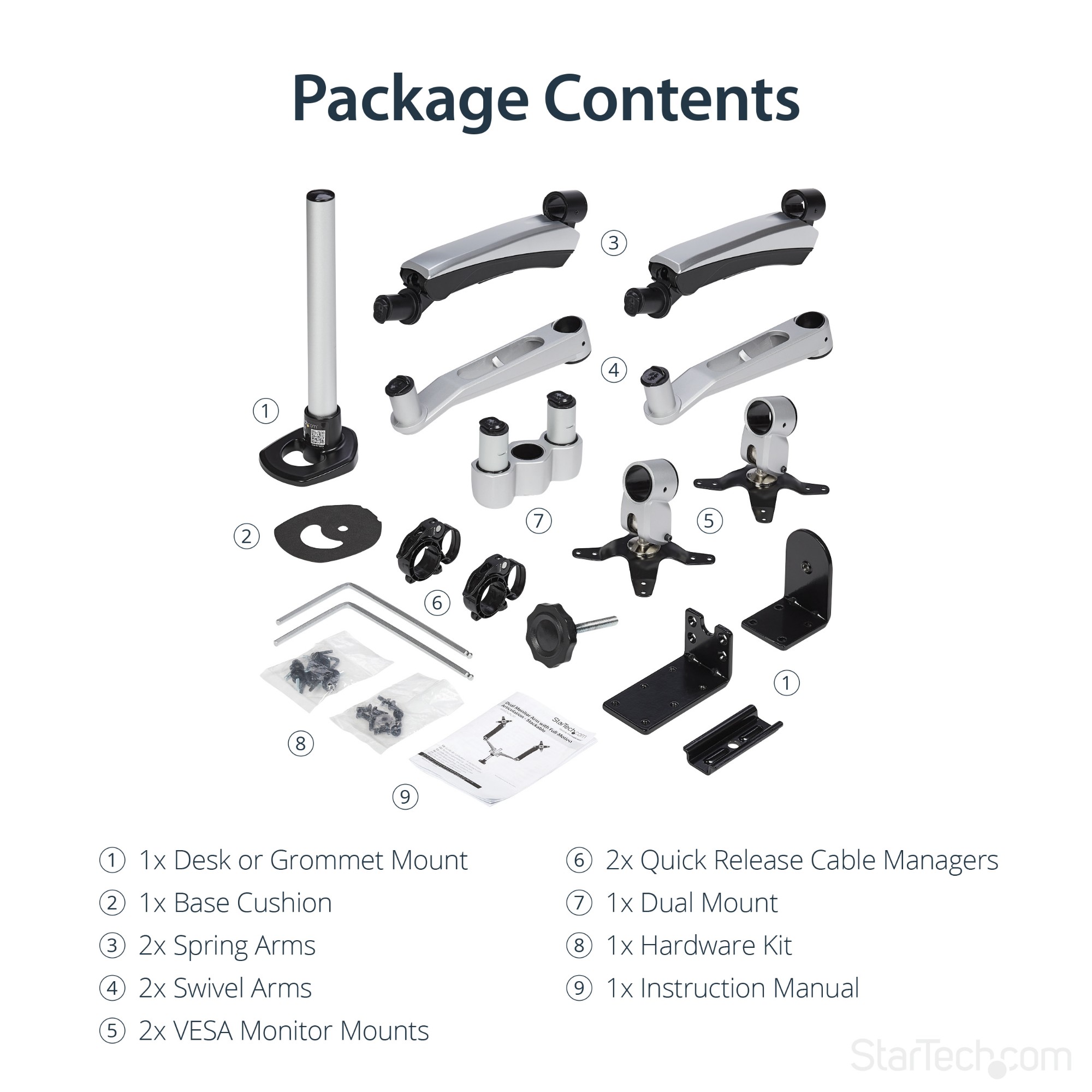 StarTech.com Desk-Mount Dual Monitor Arm - Full Motion Articulating - Premium