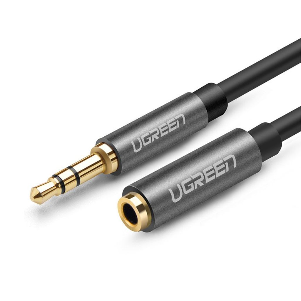 EU Product - AUX extension cable 3.5 mm mini jack, 1m - Silver thumbnail