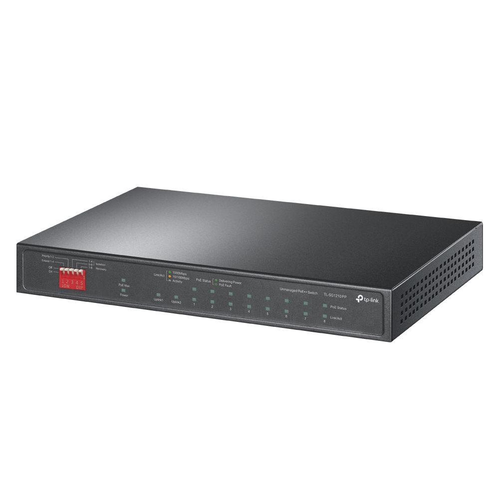 Image of TP-Link 10-Port Gigabit Desktop Switch with 6-Port PoE+ and 2-Port...