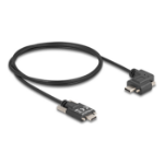 DeLOCK USB 2.0 Cable USB Type-C male with screws to USB Type-C male with screws angled left / right PD 3.0 60 W 1 m