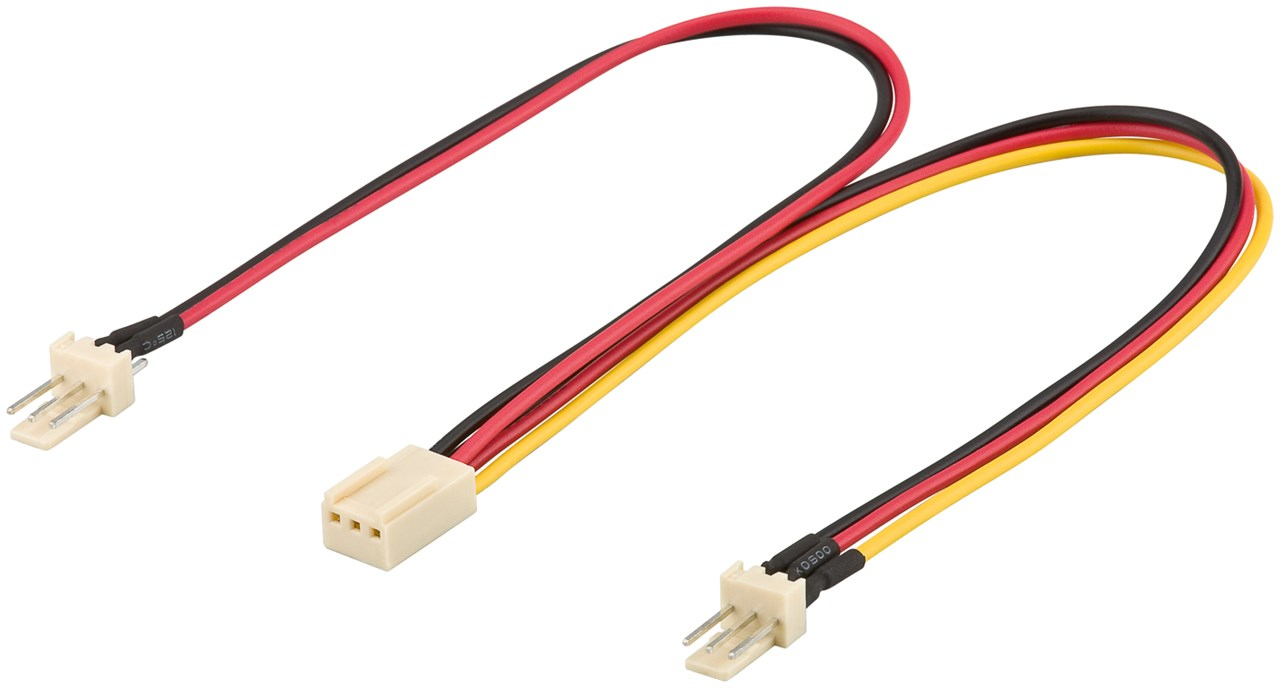 Image of Goobay Y Power Cable for PC Fan, 3-Pin Male/Female, 0.22 m