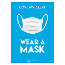 Avery Covid19 Self-Adhesive Poster Wear a Mask A4 297x210mm (Pack 2)