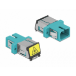 DeLOCK Optical Fiber Coupler with laser protection flip SC Simplex female to SC Simplex female Multi-mode aqua