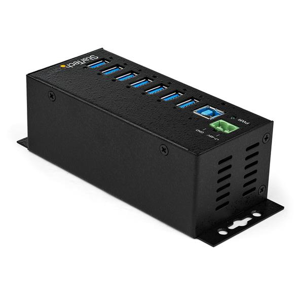 StarTech.com 7 Port USB Hub with Power Adapter - Surge Protection - Metal Industrial USB 3.0 Data Transfer Hub - Din Rail, Wall or Desk Mountable - High Speed USB 3.1 Gen 1 5Gbps Hub