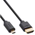 InLine Slim Ultra High Speed HDMI Cable AM/DM 8K4K gold plated black 0.3m